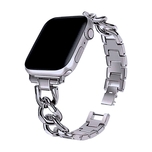 Chain Link Stainless Steel bracelet for Apple Watch Strap Band Silver