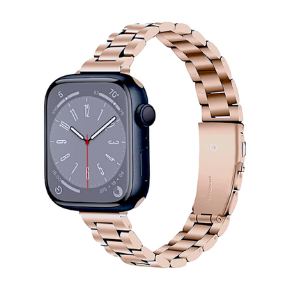 Classic Rose Gold slim oyster bracelet for Apple Watch Strap Band