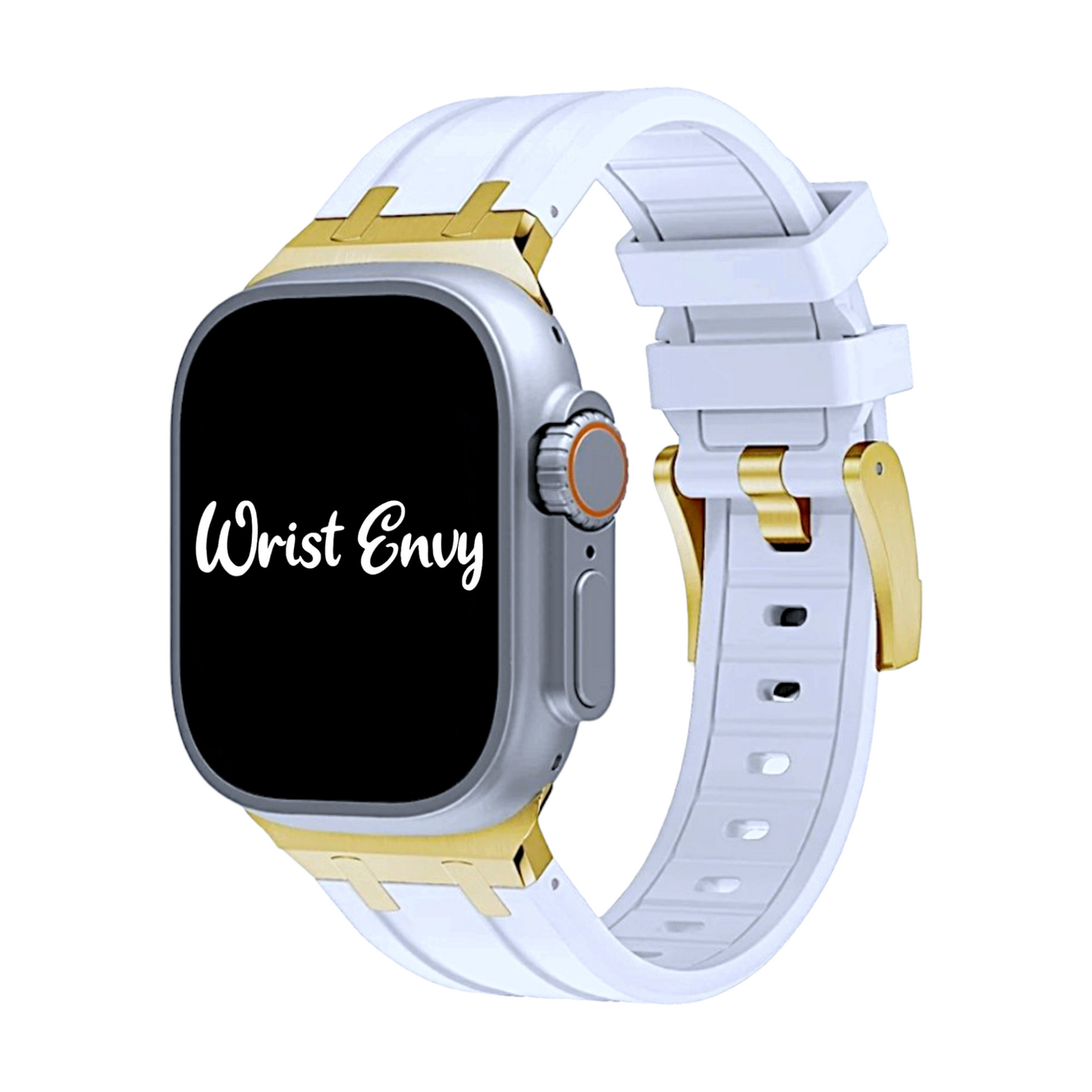 Premium FKM Rubber Watch Strap For Apple Watch White