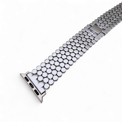 Honeycomb bracelet for Apple Watch Strap Band Silver
