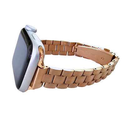Classic Rose Gold slim oyster bracelet for Apple Watch Strap Band