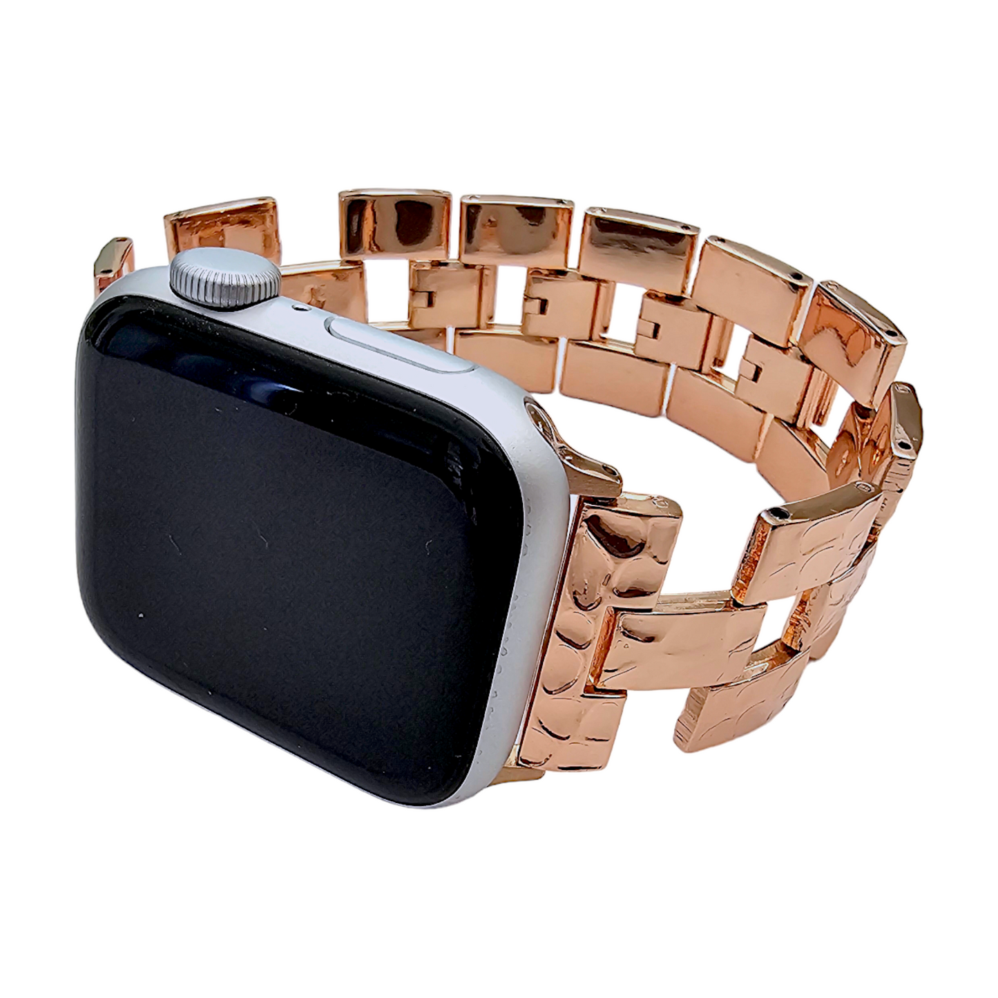 Rose Gold Crushed metal bracelet for Apple Watch Strap Band