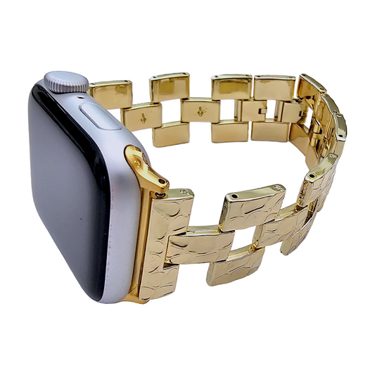 Gold Crushed metal bracelet for Apple Watch Strap Band