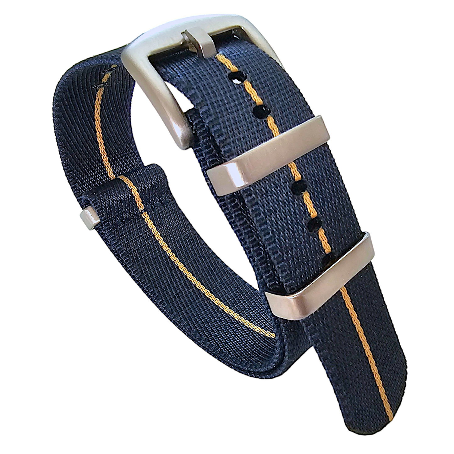 High Quality 1.8mm Thick NATO Watch Strap Band 18mm 20mm 22mm Blue Khaki Stripe