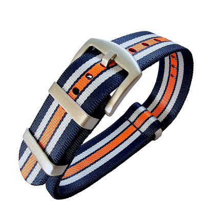 High Quality 1.8mm Thick NATO Watch Strap Band 18mm 20mm 22mm Blue White Orange