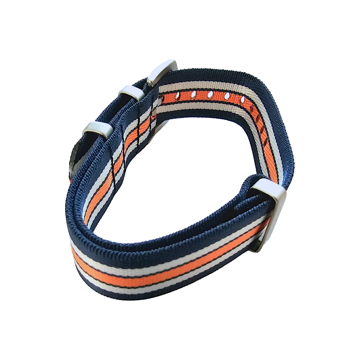 High Quality 1.8mm Thick NATO Watch Strap Band 18mm 20mm 22mm Blue White Orange