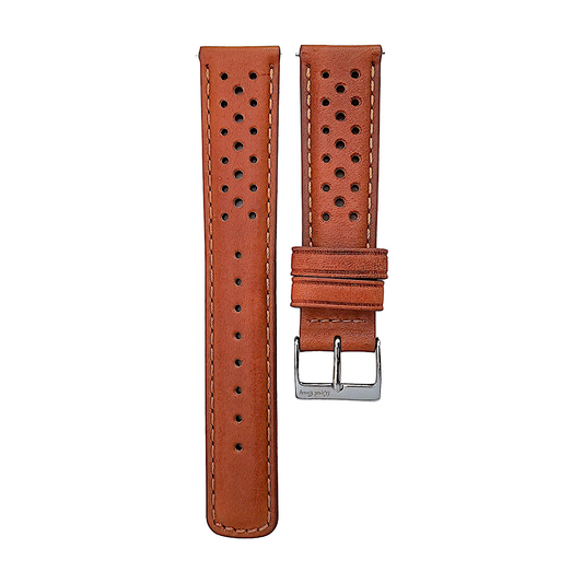 Horween Leather Rally Watch Strap Chestnut Brown 18mm, 20mm, 21mm, 22mm