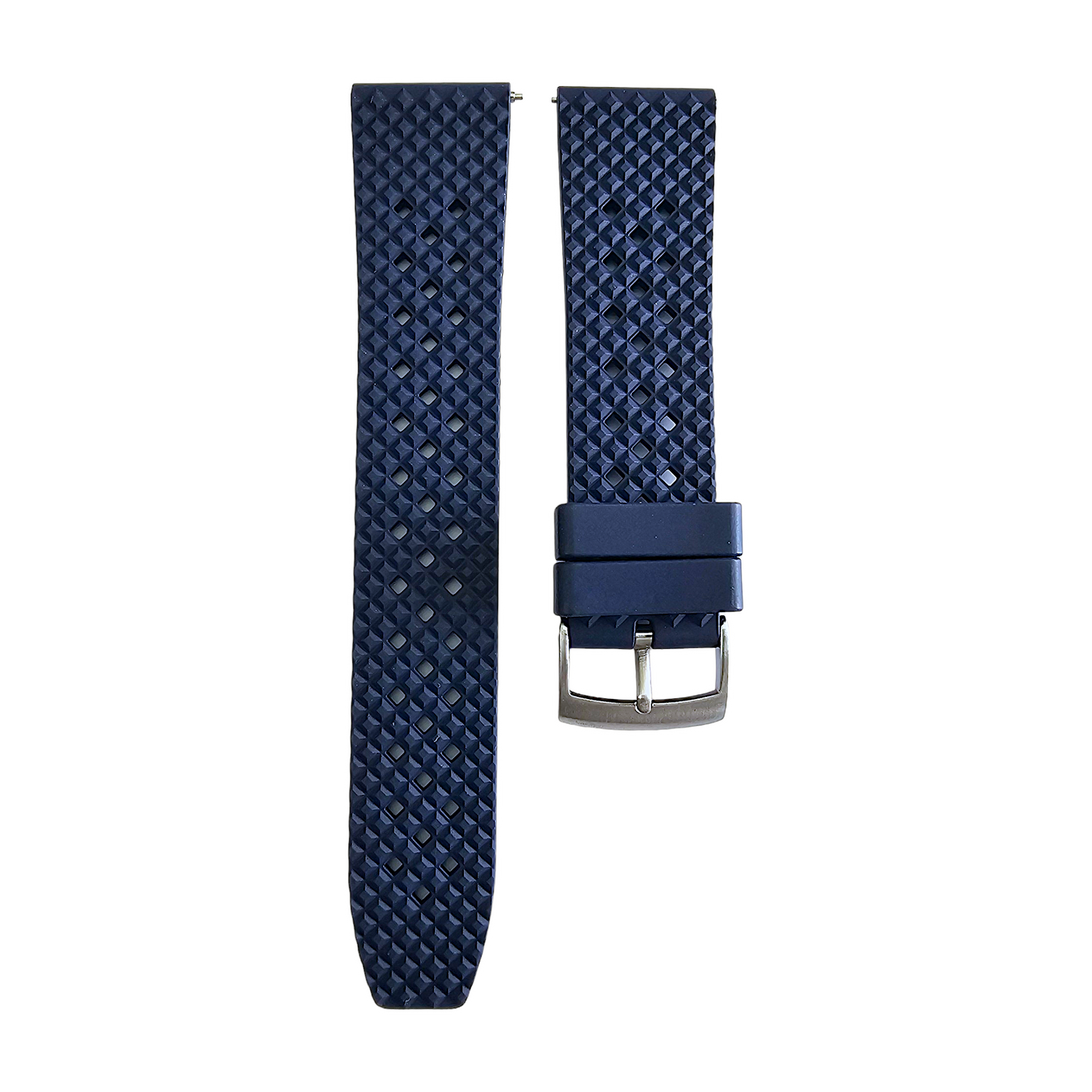 FKM Rubber Honeycomb Divers Watch Strap Band 20mm 22mm Blue