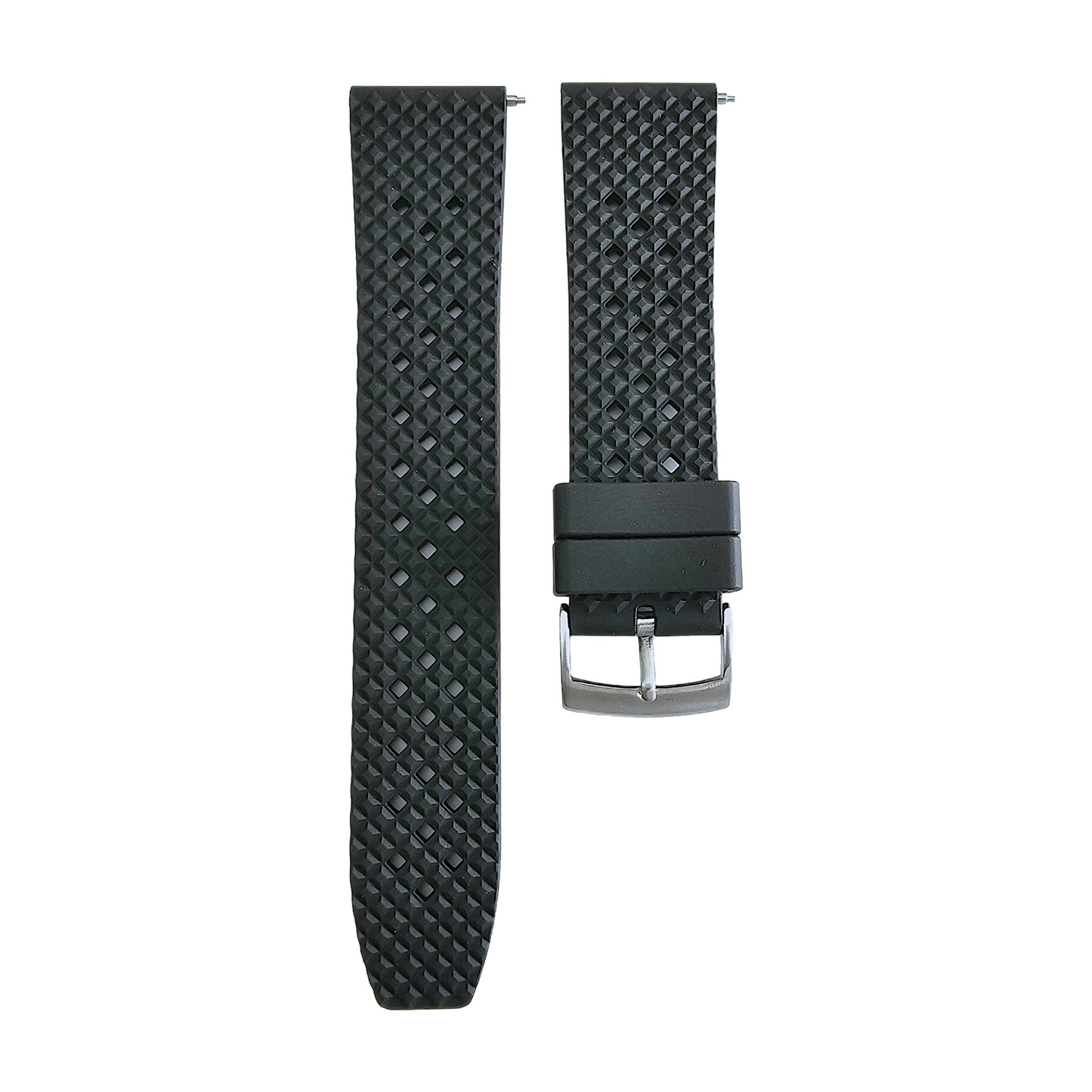 FKM Rubber Honeycomb Divers Watch Strap Band 20mm 22mm Black