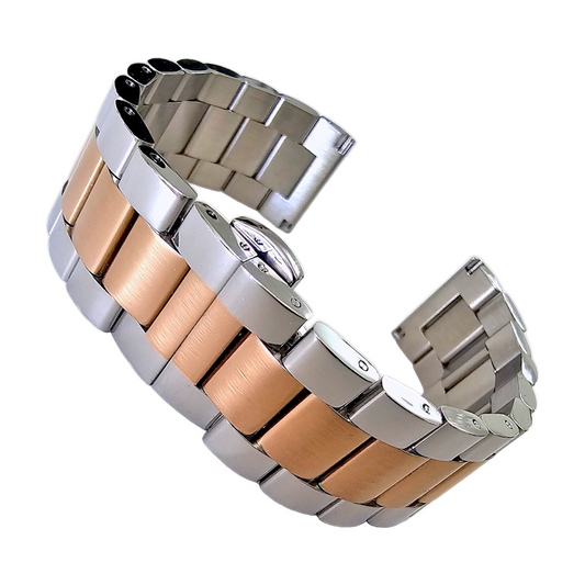 Prestige 316L Srainless Steel Solid Watch Bracelet 18mm 20mm 22mm PVD Rose Gold Two Tone