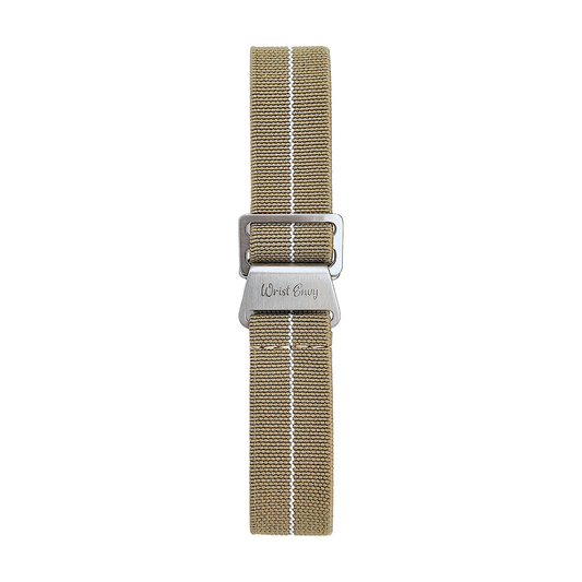 Elastic Nylon French Marine Nationale Watch Strap Band Military NATO 20mm 22mm Khaki Beige