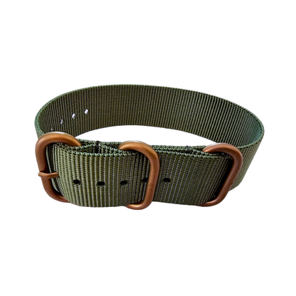 NATO Zulu G10 Nylon Watch Strap Bronze PVD Buckle 20mm 22mm