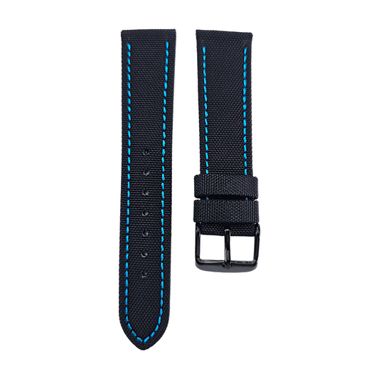 Canvas Watch Strap Black PVD Buckle Nylon Fabric Sailcloth 20mm 22mm