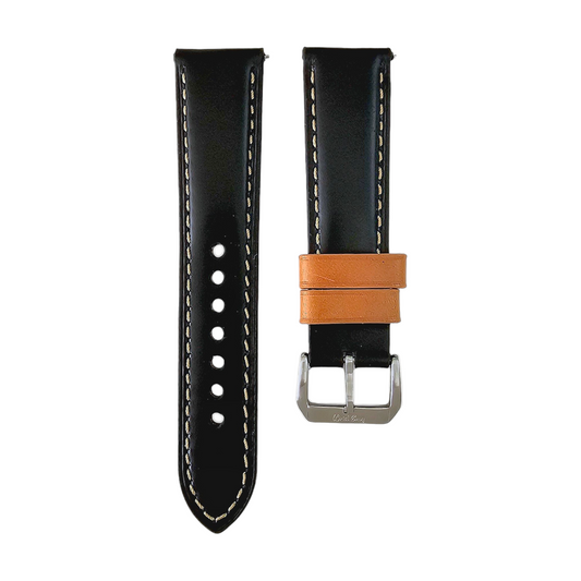 Handmade Leather Watch Strap Band Top Grain Padded 20mm 22mm Black