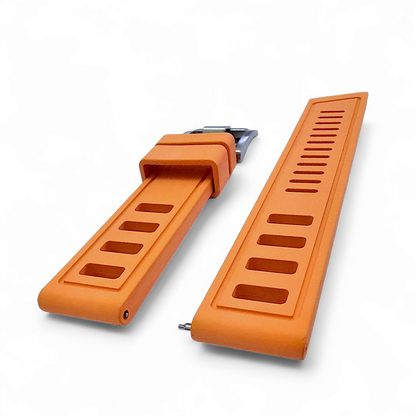 FKM Rubber Divers High Quality Thick Watch Strap Band 20mm 22mm Orange