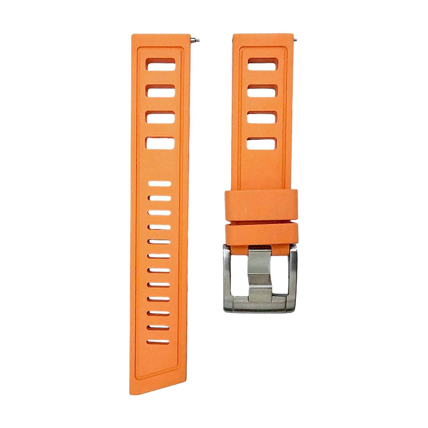 FKM Rubber Divers High Quality Thick Watch Strap Band 20mm 22mm Orange