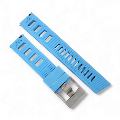 FKM Rubber Divers High Quality Thick Watch Strap Band 20mm 22mm Sky Blue