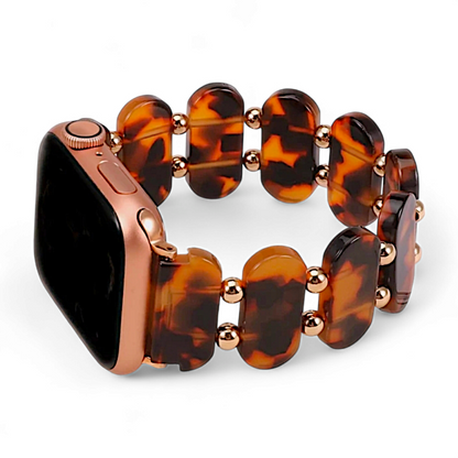 Resin Stretch Bracelet for Apple Watch Tortoise Shell