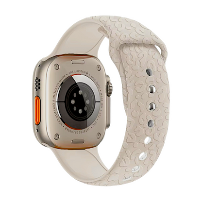 Floral Patterned Silicone Watch Strap For Apple Watch Starlight