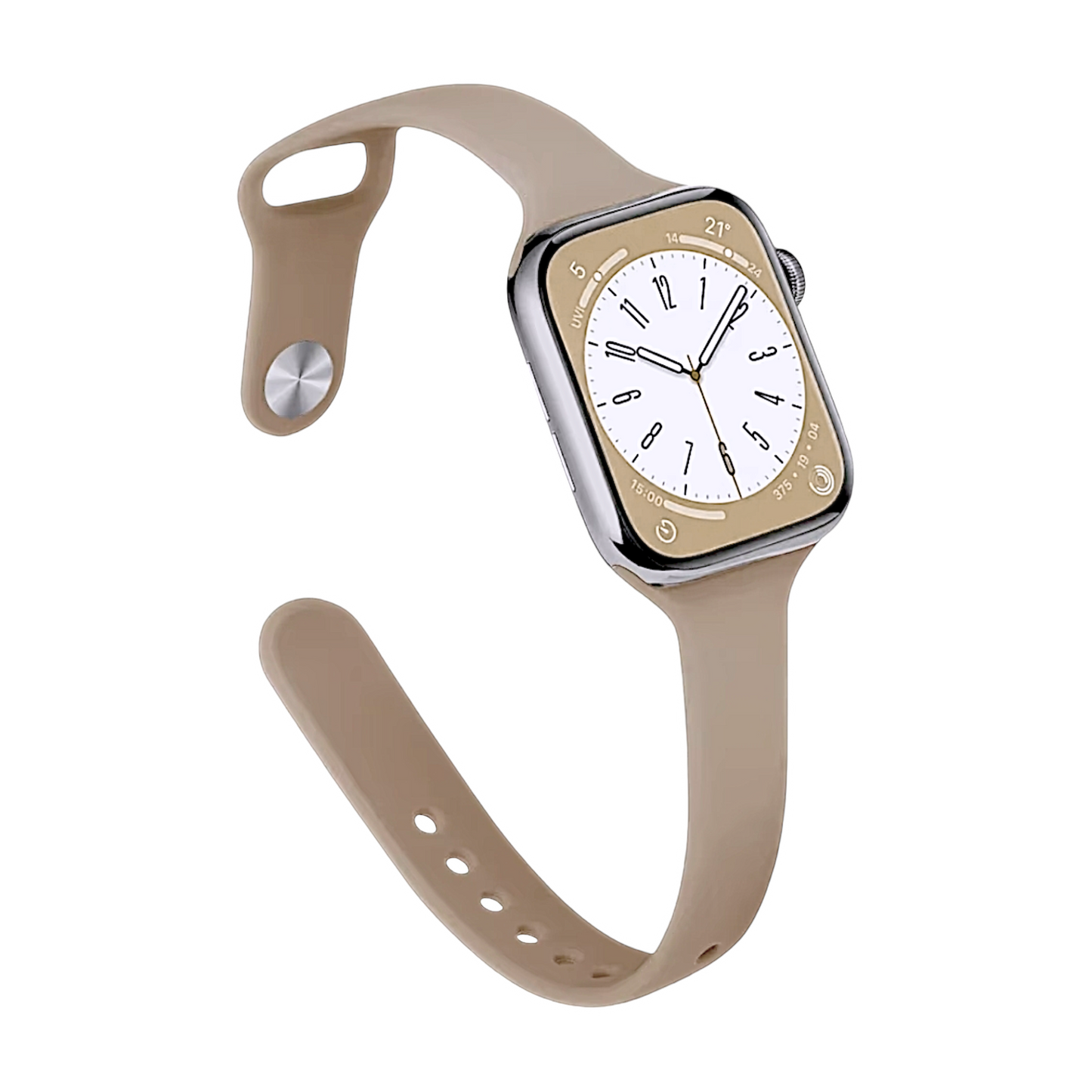 Slim Silicone Watch Strap For Apple Watch Light Mocha