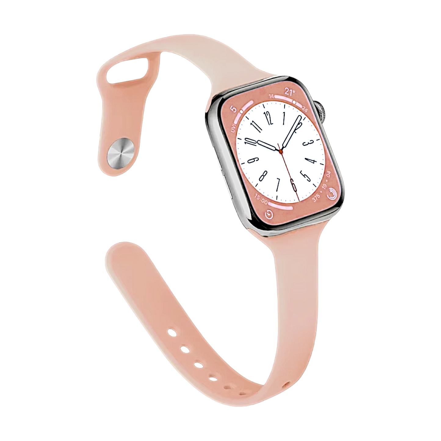 Slim Silicone Watch Strap For Apple Watch Dusty Pink