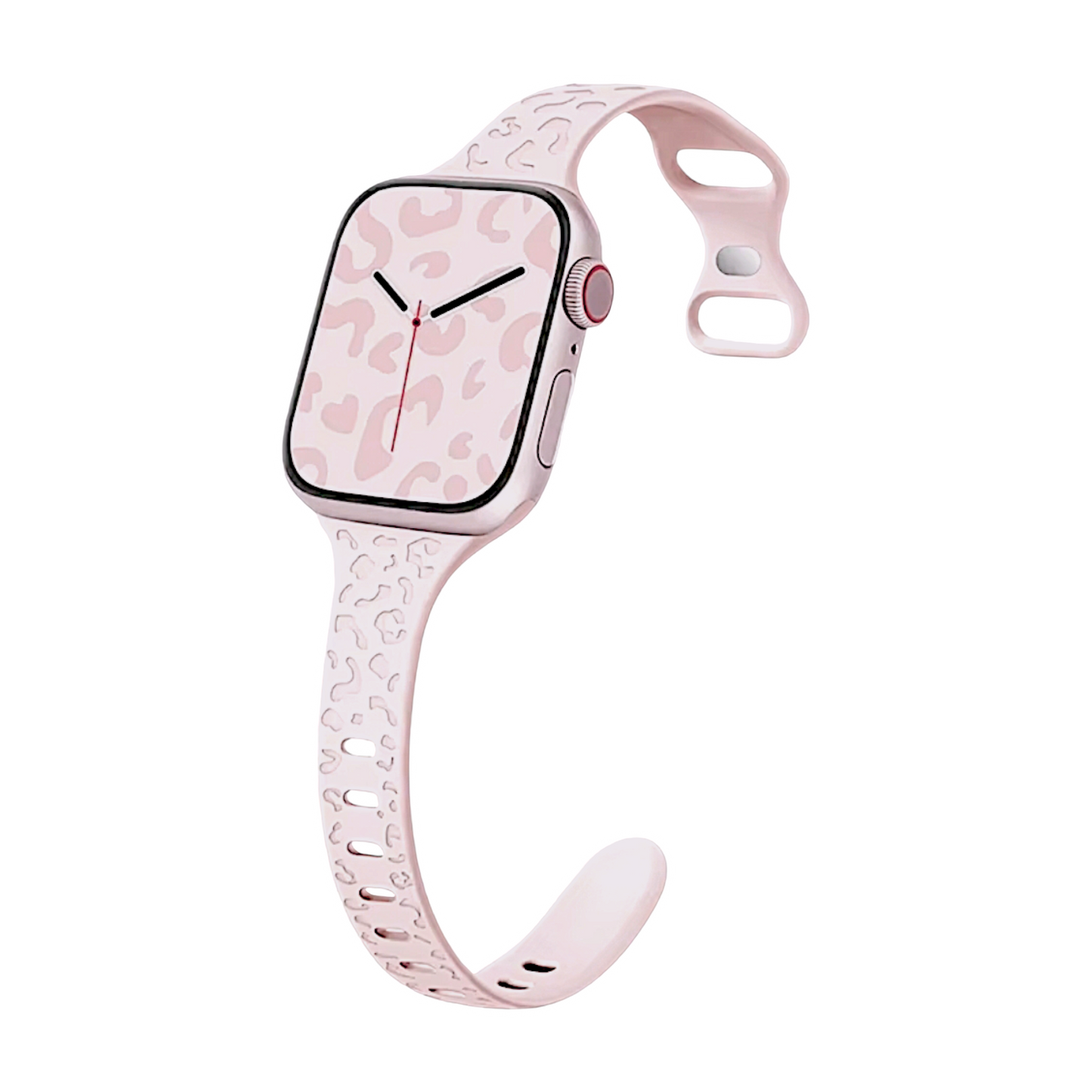 Slim Silicone Patterned Watch Strap For Apple Watch Baby Pink