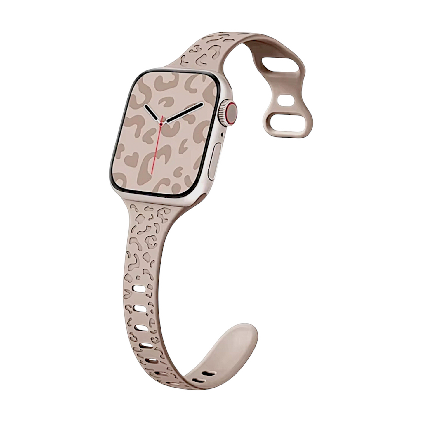 Slim Silicone Patterned Watch Strap For Apple Watch Pastel Brown