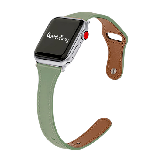 Slim Leather Strap for Apple Watch Olive Green