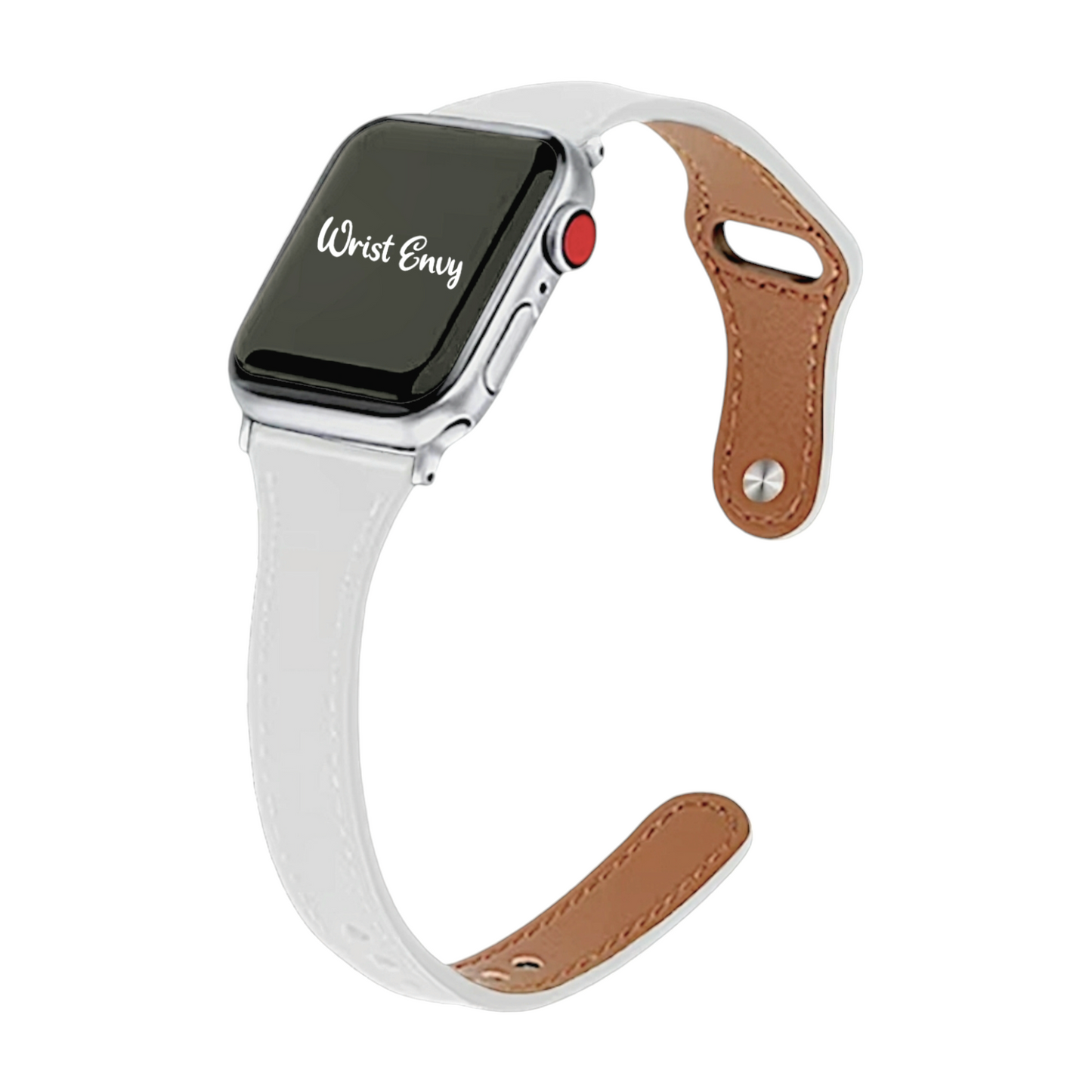 Slim Leather Strap for Apple Watch White