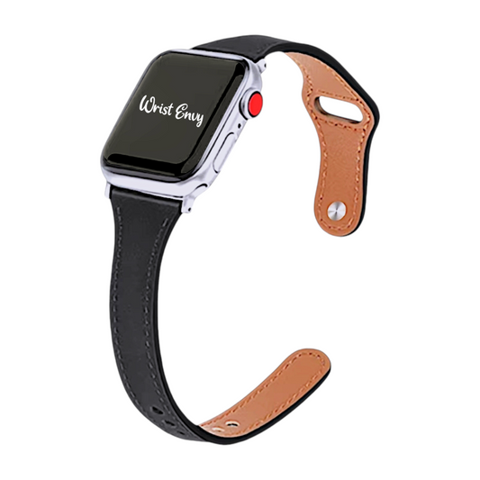 Slim Leather Strap for Apple Watch Black