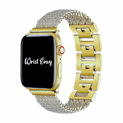 Chain Mail Stainless Steel Apple Watch Strap Gold