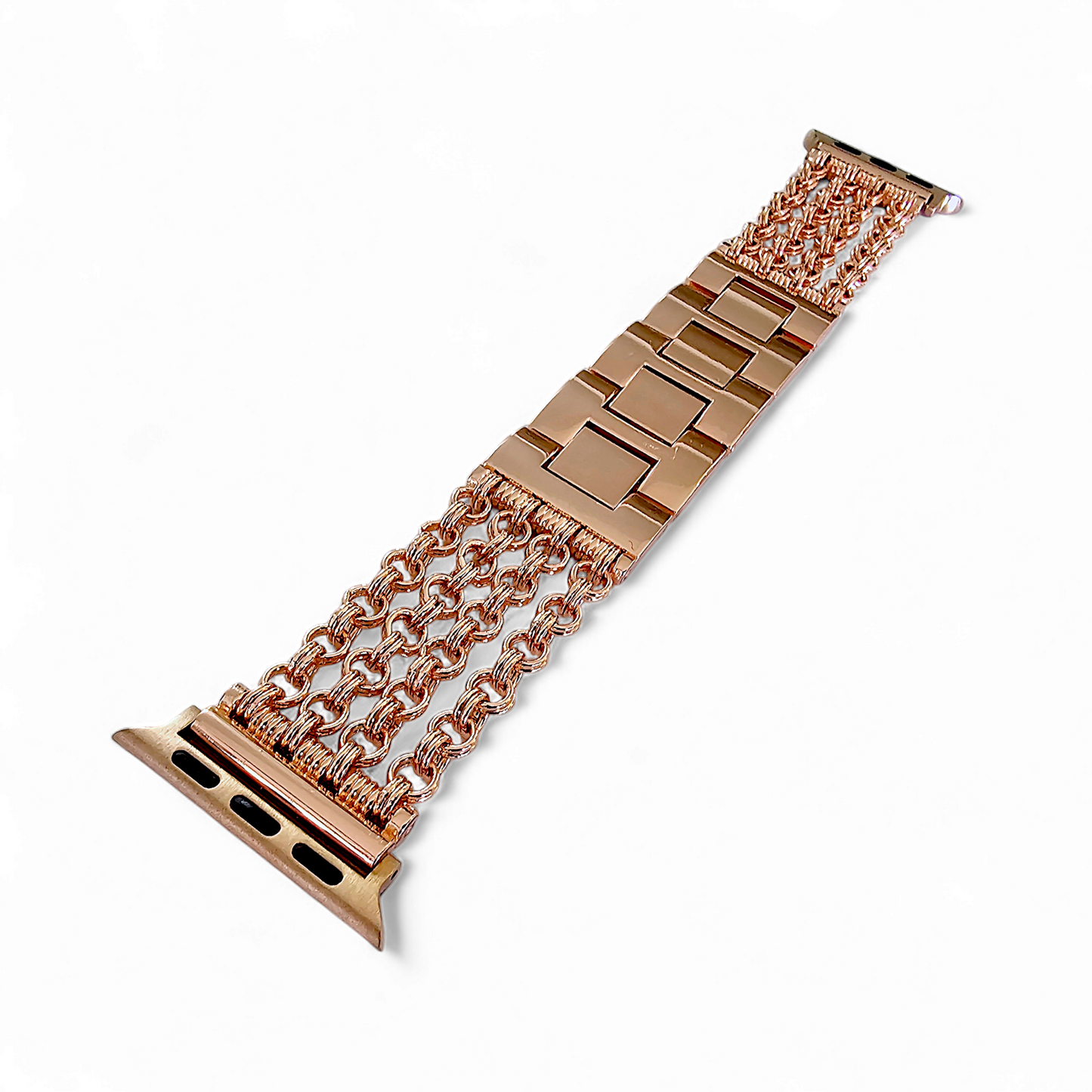 Chain Mail Stainless Steel Apple Watch Strap Rose Gold