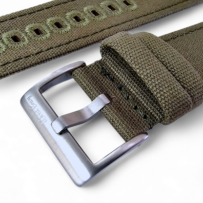 Premium Canvas Sailcloth Watch Strap Quick Release 20mm 22mm Army Green