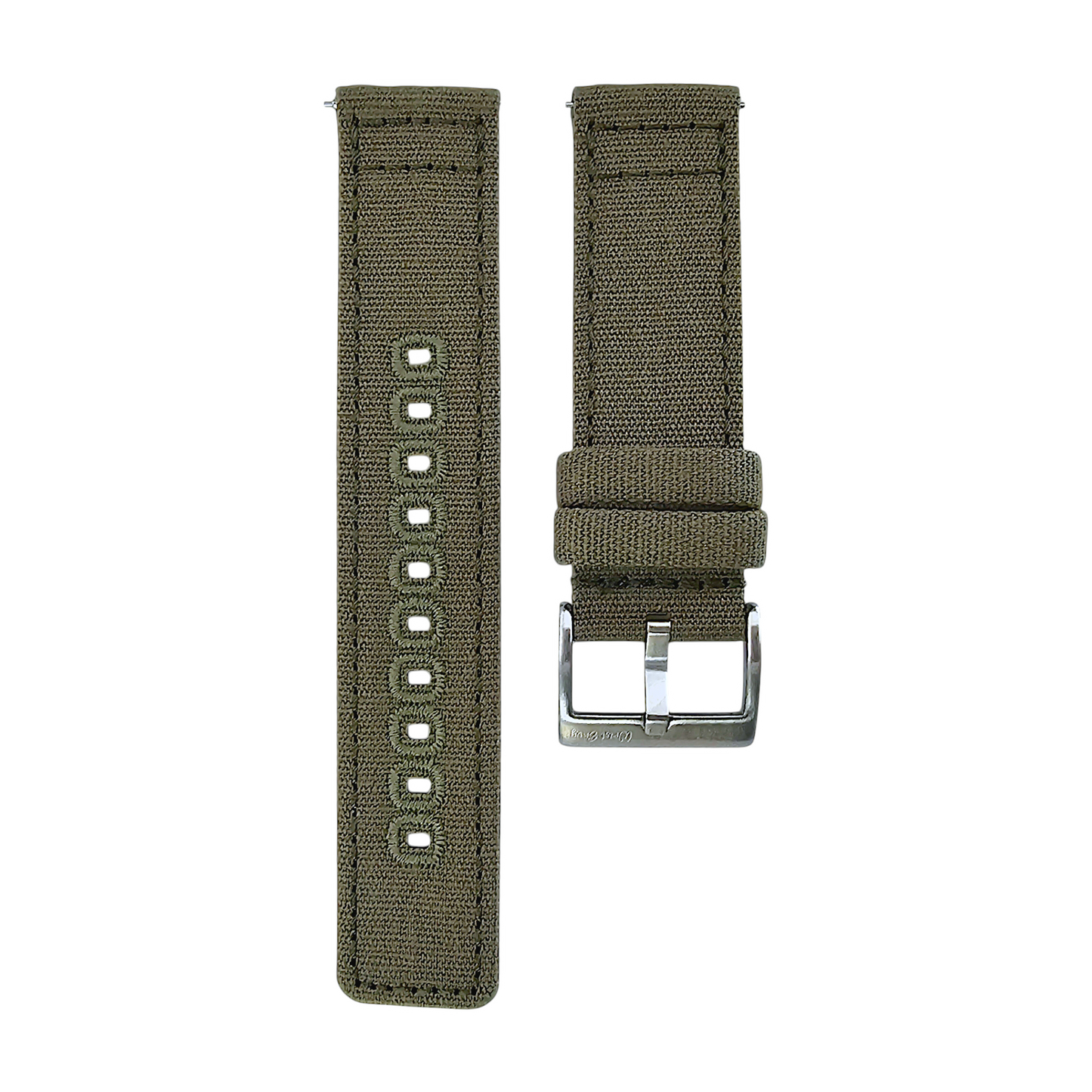 Premium Canvas Sailcloth Watch Strap Quick Release 20mm 22mm Army Green