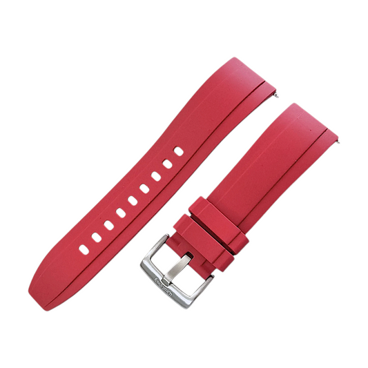 FKM Rubber Divers Watch Strap 20mm 22mm 24mm Red