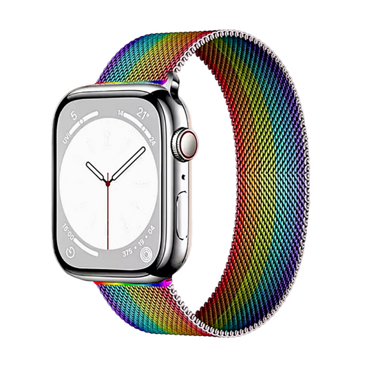 Milanese Mesh Steel Bracelet For Apple Watch Rainbow