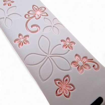 Etched Floral Silicone Strap For Apple Watch Starlight Pink