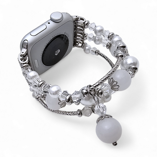 Pearl Charm Bracelet for Apple Watch Silver