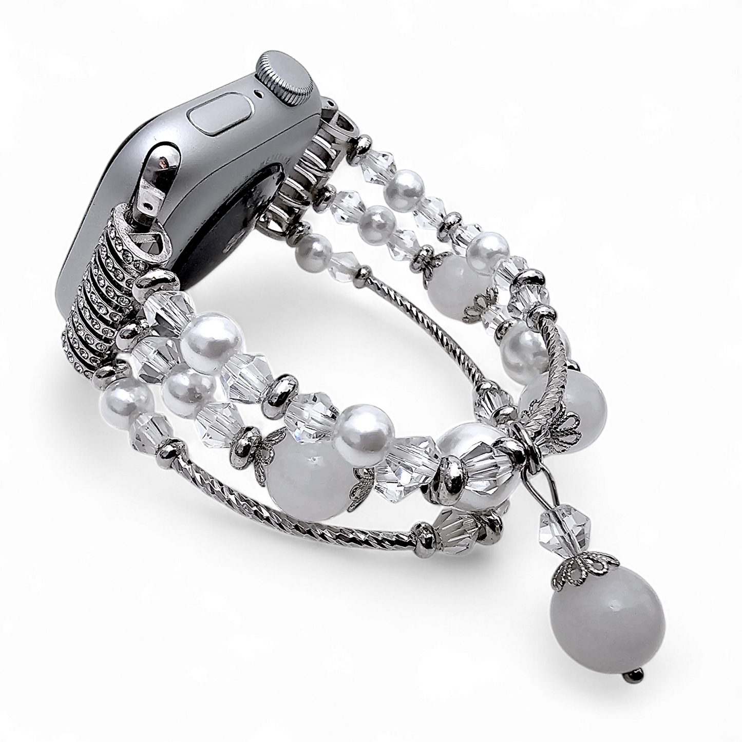 Pearl Charm Bracelet for Apple Watch Silver