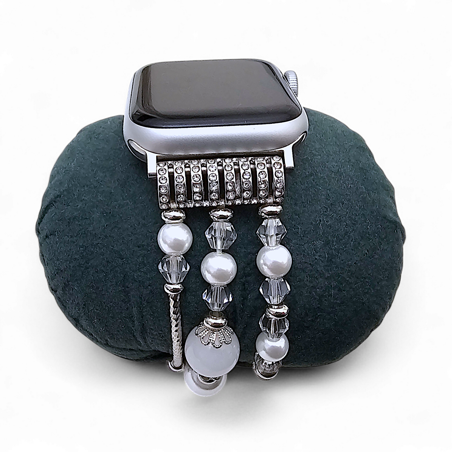 Pearl Charm Bracelet for Apple Watch Silver