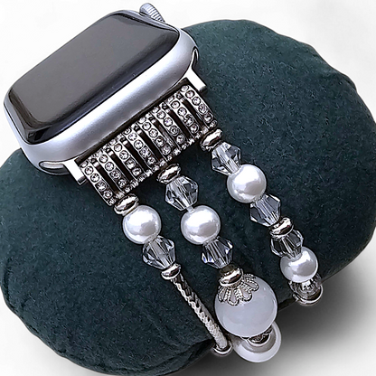 Pearl Charm Bracelet for Apple Watch Silver