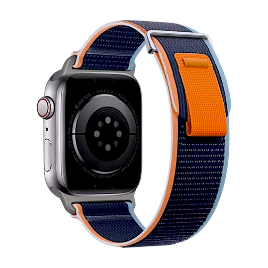 Trail Loop Nylon Stretch Strap For Apple Watch Blue Orange