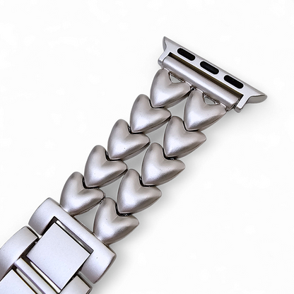 Double Hearts Chain Apple Watch Strap Starlight