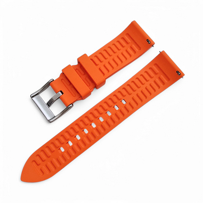 High Quality FKM Rubber Thick Smooth Watch Strap 20mm 22mm 24mm Orange