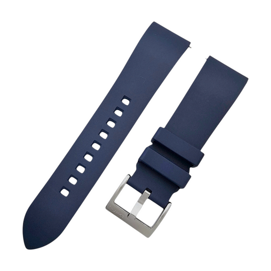 High Quality FKM Rubber Thick Smooth Watch Strap 20mm 21mm 22mm 24mm Blue