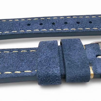 Luxury Italian Suede Strap For Apple Watch Cobalt Blue