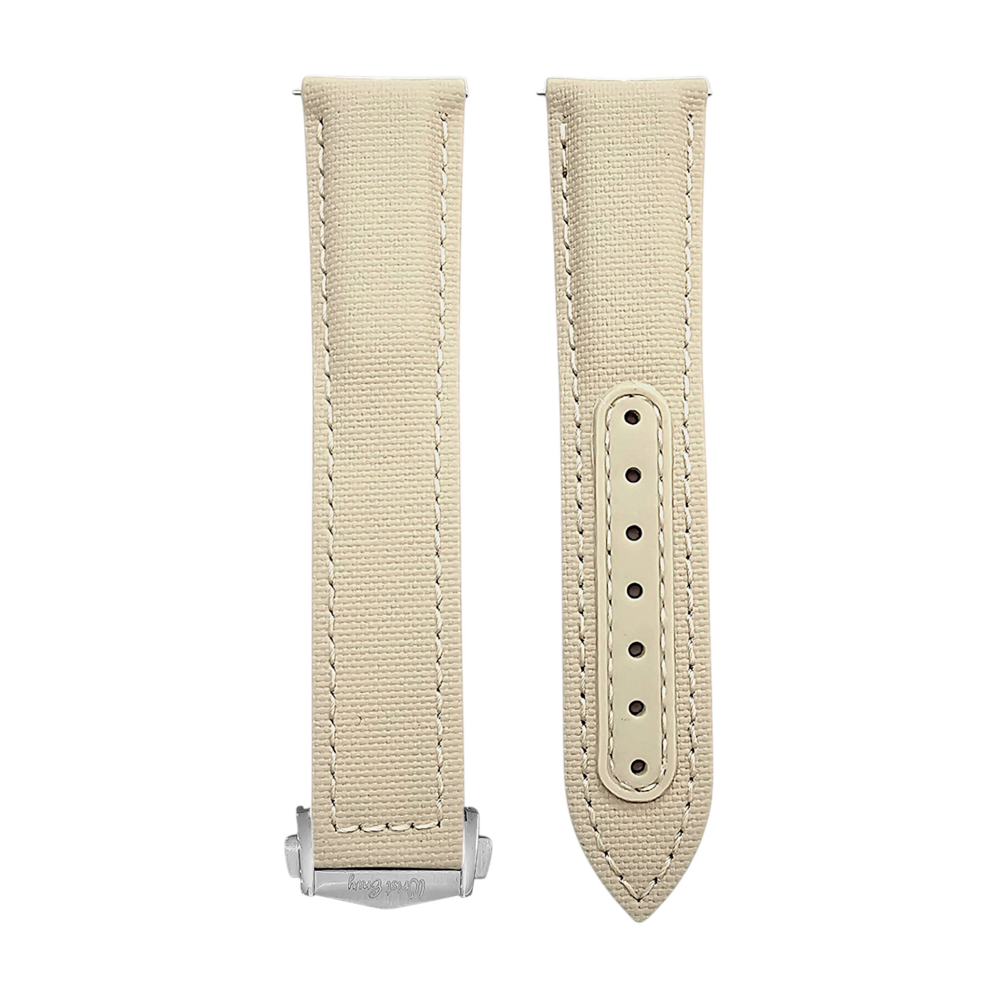 Premium Sailcloth Deployment Watch Strap 20mm 22mm Beige