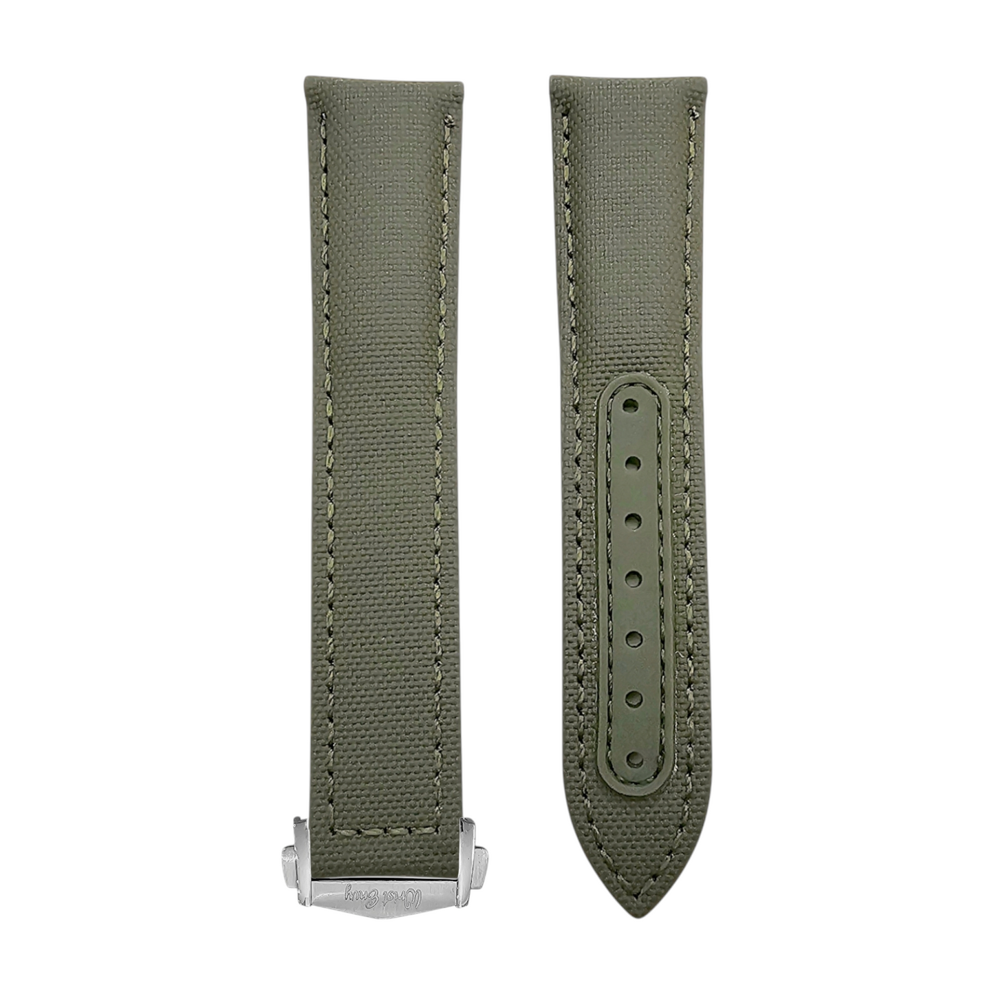 Premium Sailcloth Deployment Watch Strap 20mm 22mm Green