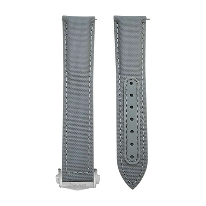 Premium Sailcloth Deployment Watch Strap 20mm 22mm Grey