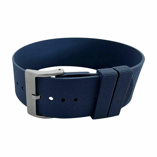 FKM Rubber One Piece Watch Strap Band 1.4mm 20mm 22mm Blue